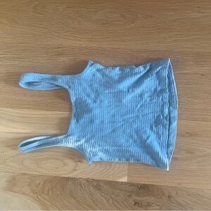 American Eagle Outfitters Light Blue Ribbed Tank Top
